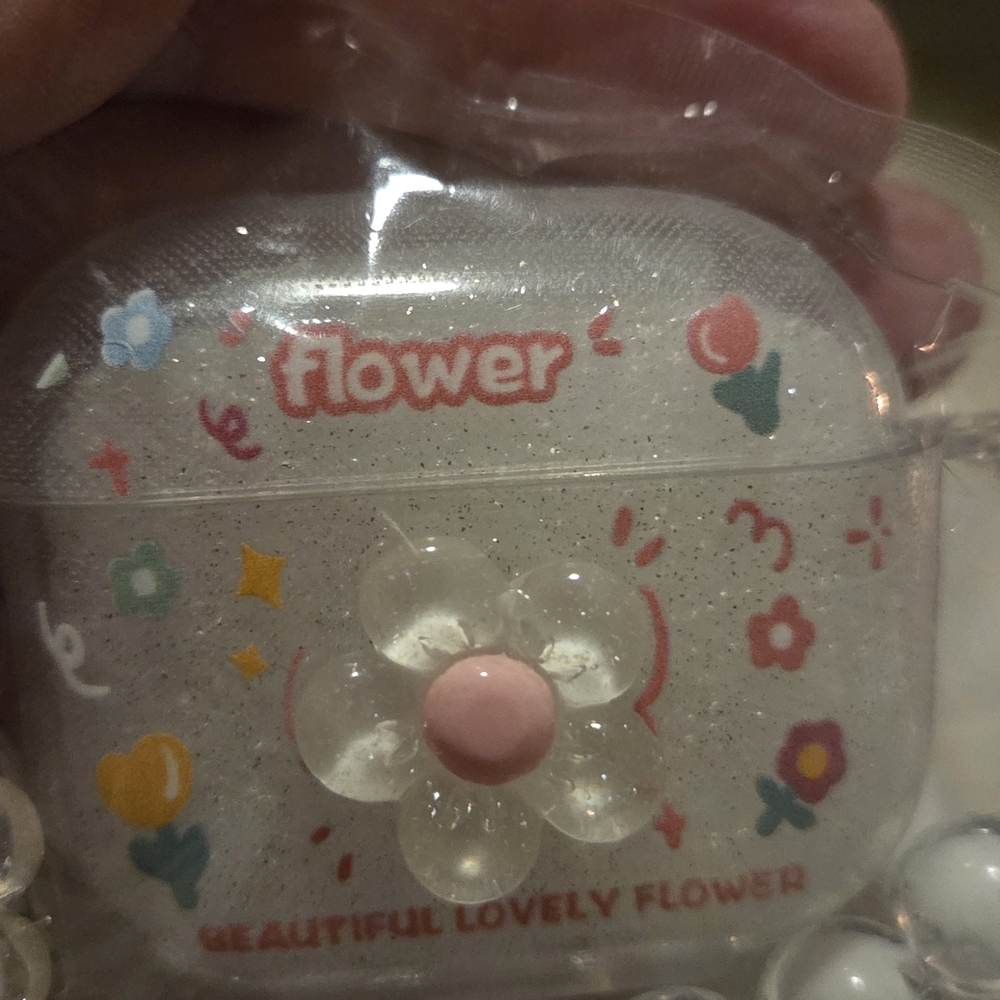 Glitter Airpods Case - Pink and White